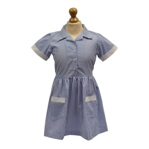BLUE STRIPED SUMMER DRESS, St Brides Primary School, SKIRTS & TUNICS