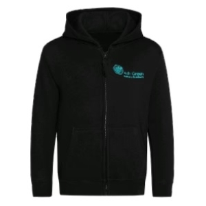 Ash Green Zip Hoodie