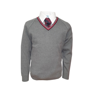 St Josephs College 50/50 Vee Neck Grey & Black