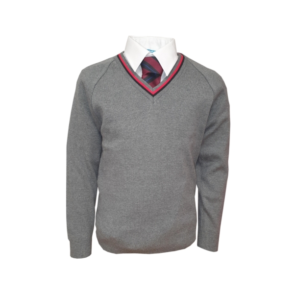 St Josephs College 50/50 Vee Neck Grey & Black