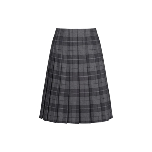 Grey Tartan Pleat Skirt